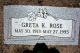 1995 headstone Greta K Rose showing her death on 27 May.